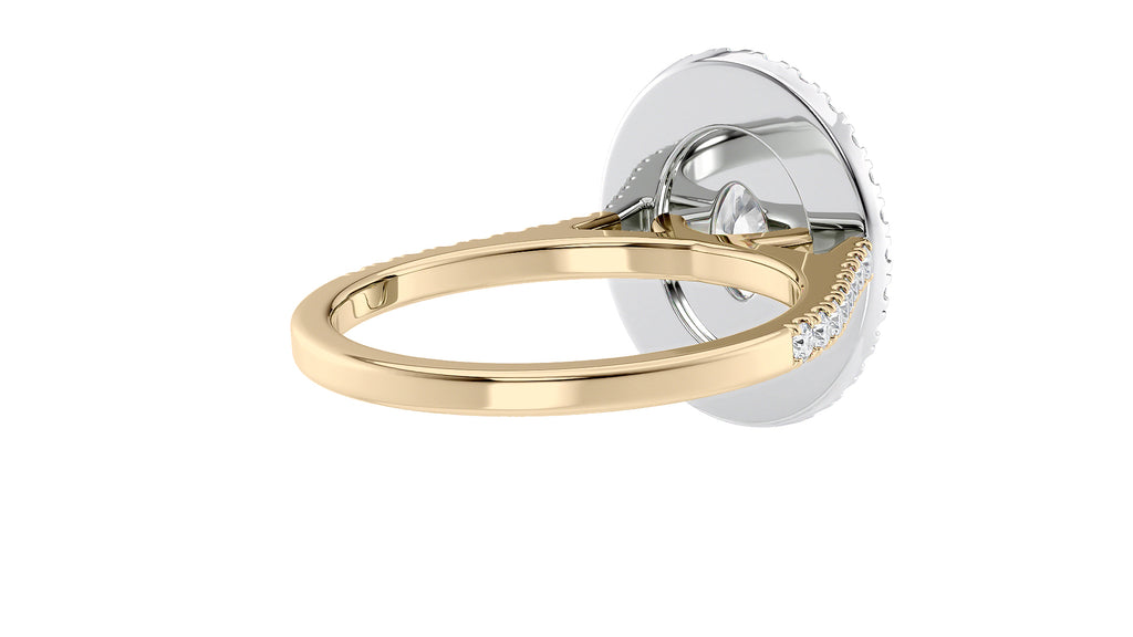 Oval Double Halo Diamond Band Engagement Ring