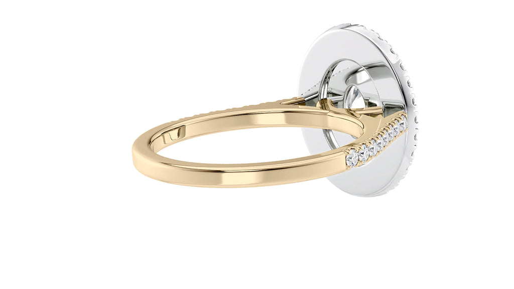 Oval Double Halo Diamond Band Engagement Ring