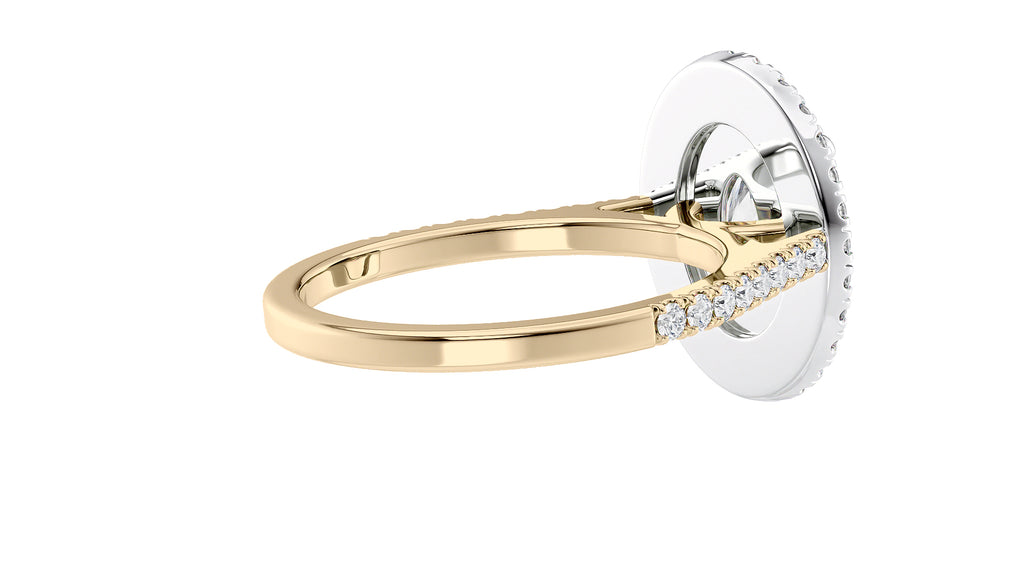 Oval Double Halo Diamond Band Engagement Ring