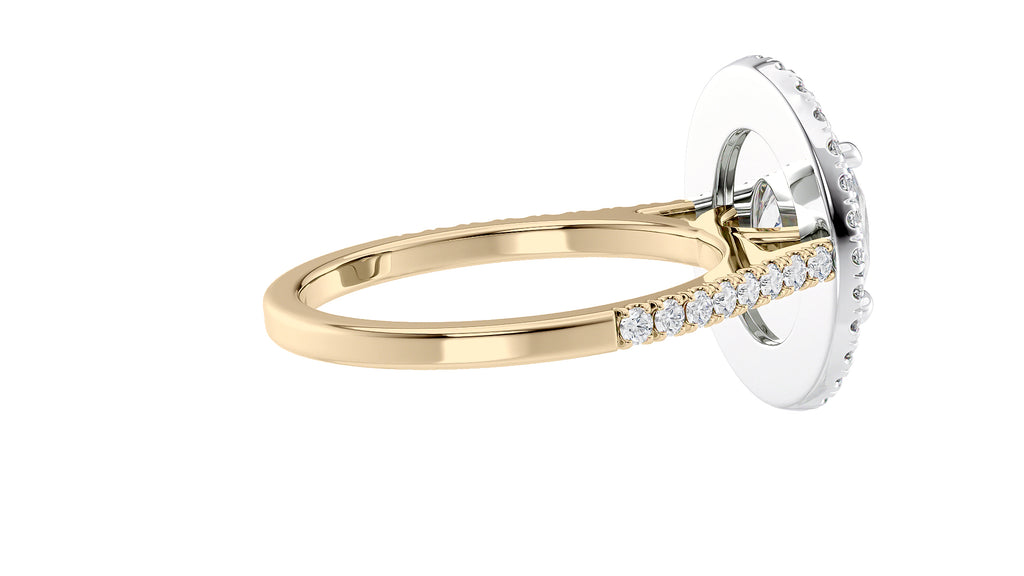 Oval Double Halo Diamond Band Engagement Ring