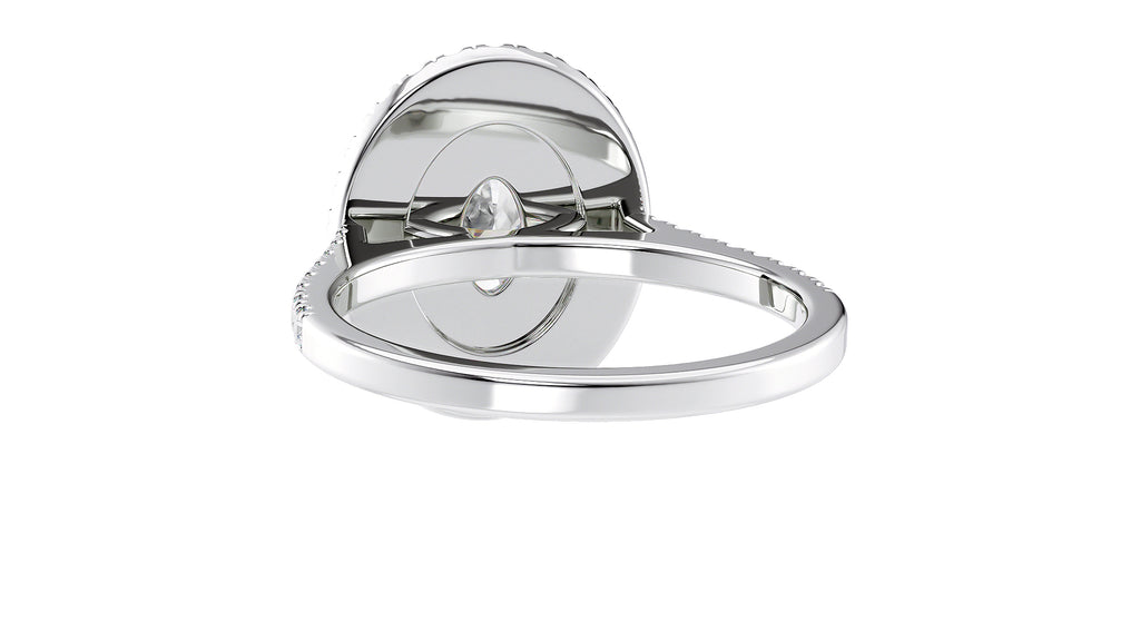 Oval Double Halo Diamond Band Engagement Ring