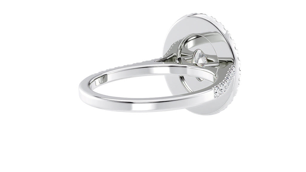 Oval Double Halo Diamond Band Engagement Ring
