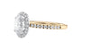 Oval Halo Diamond Band Engagement Ring