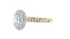 Oval Halo Diamond Band Engagement Ring