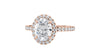 Oval Halo Diamond Band Engagement Ring