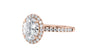 Oval Halo Diamond Band Engagement Ring