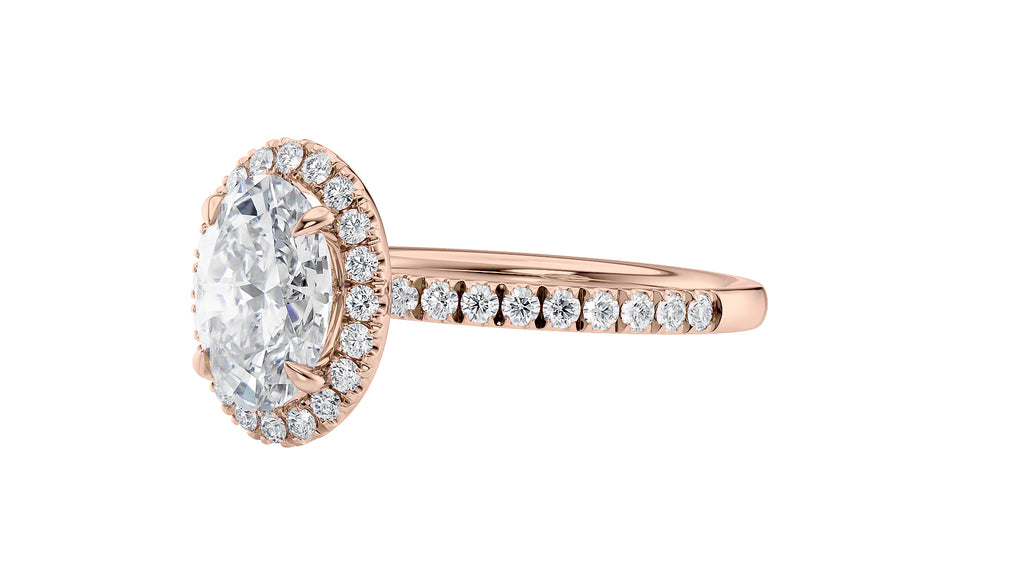 Oval Halo Diamond Band Engagement Ring