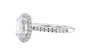 Oval Halo Diamond Band Engagement Ring