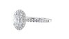 Oval Halo Diamond Band Engagement Ring