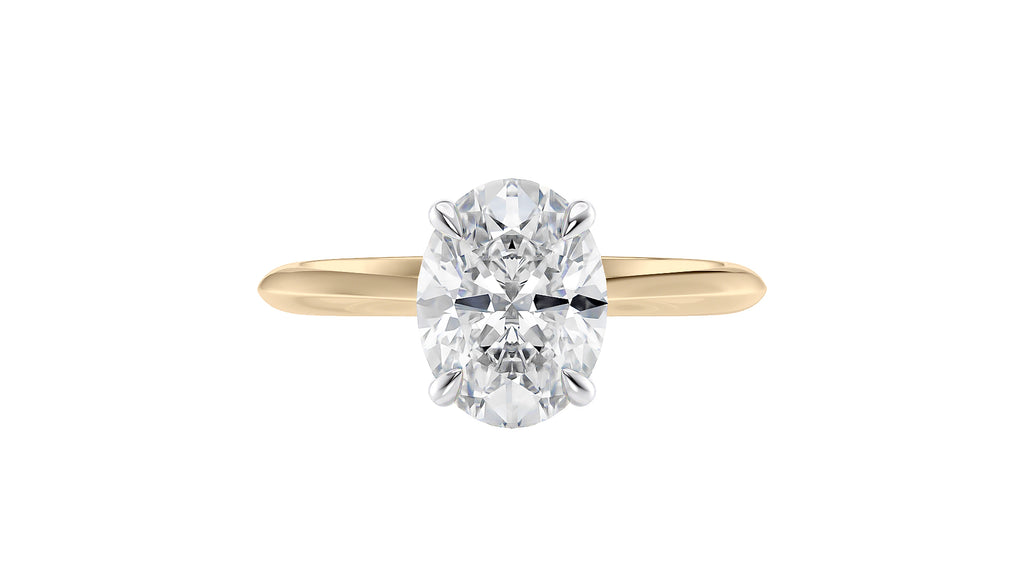 Oval Solitaire Hidden Halo Diamond Engagement Ring
