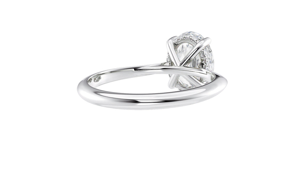 Oval Solitaire Hidden Halo Diamond Engagement Ring