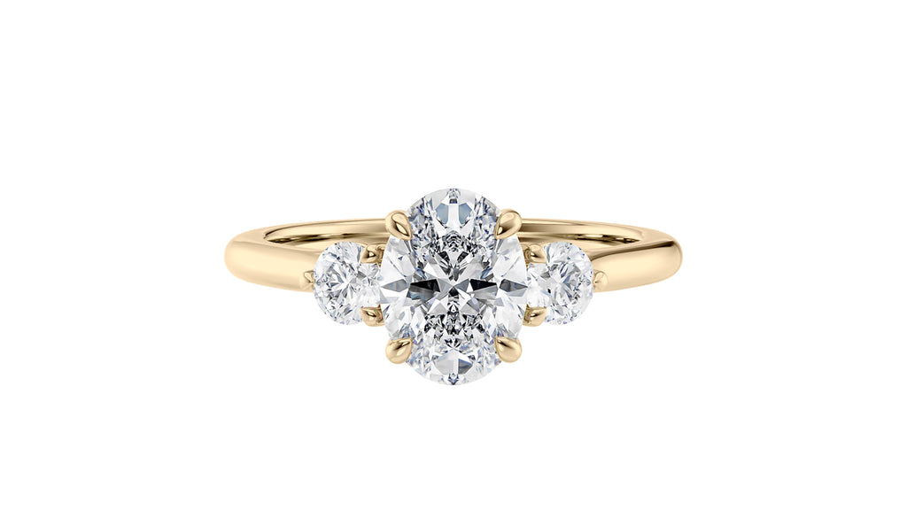 Oval Classic 3 Stone Diamond Engagement Ring