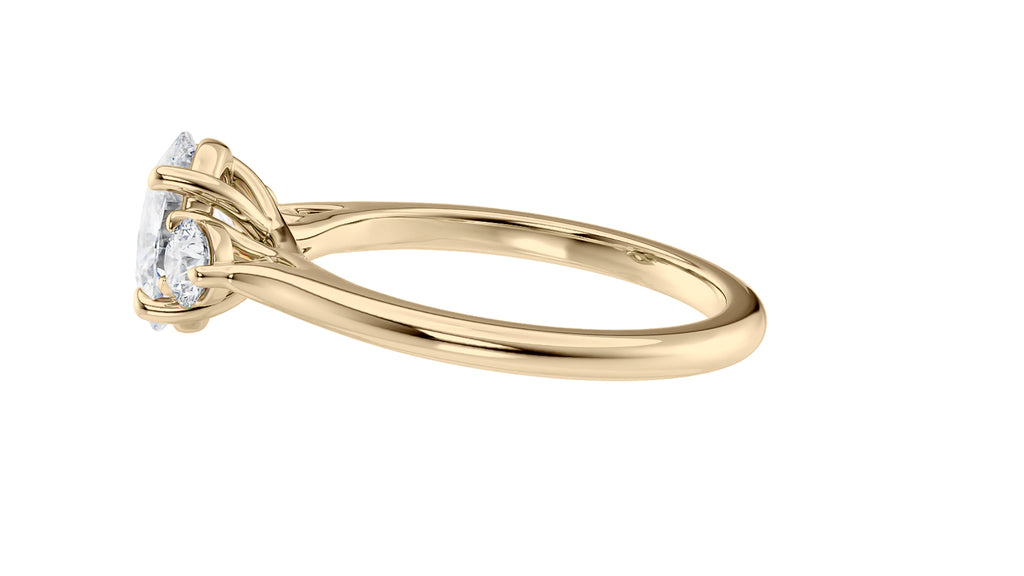 Oval Classic 3 Stone Diamond Engagement Ring