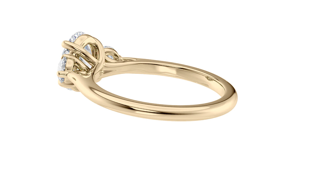 Oval Classic 3 Stone Diamond Engagement Ring