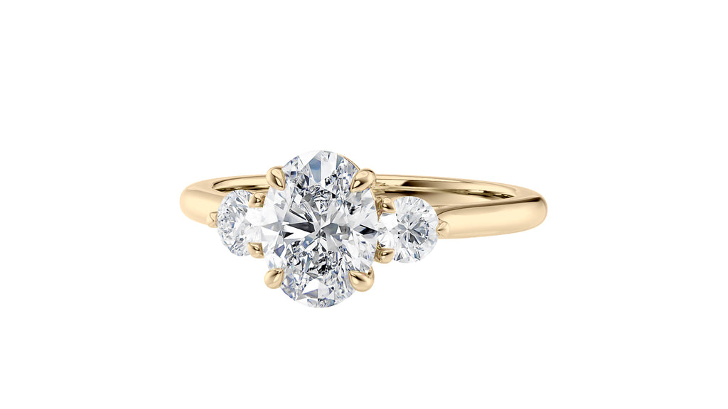 Oval Classic 3 Stone Diamond Engagement Ring