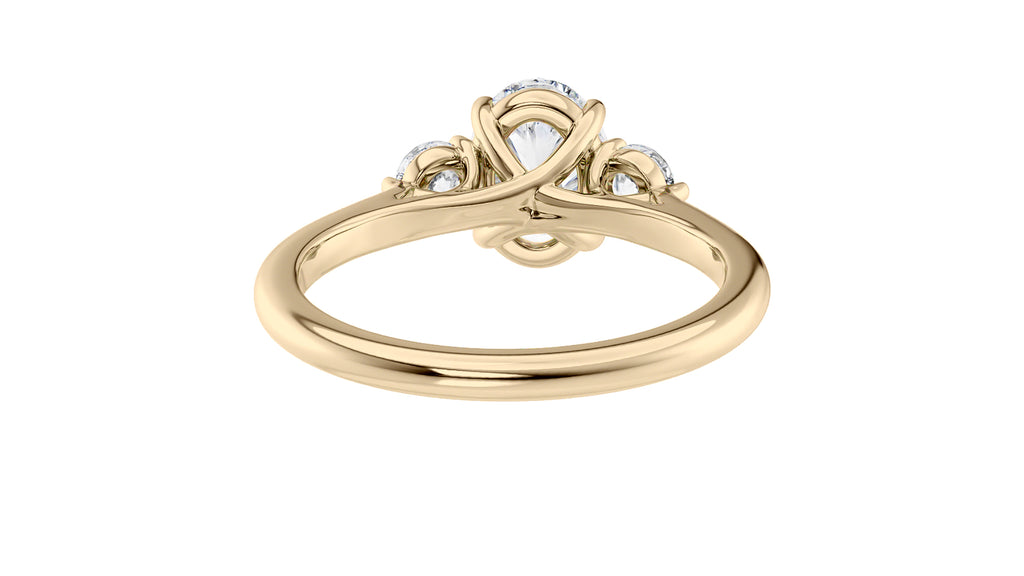 Oval Classic 3 Stone Diamond Engagement Ring