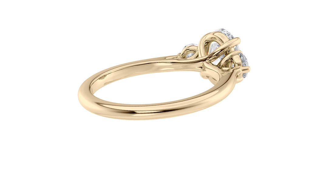 Oval Classic 3 Stone Diamond Engagement Ring