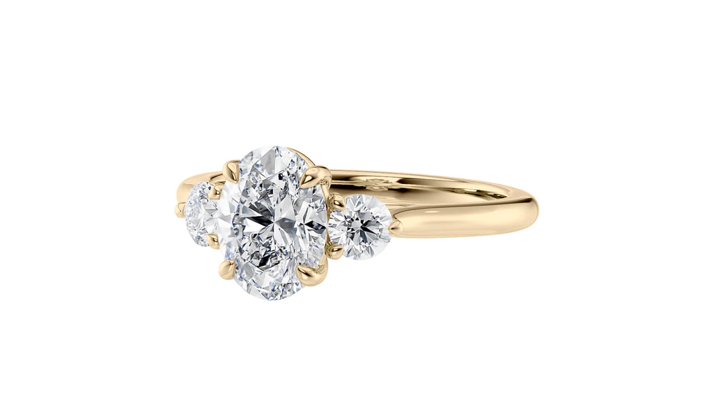 Oval Classic 3 Stone Diamond Engagement Ring