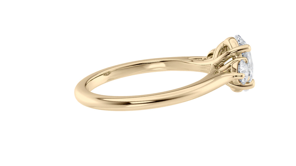 Oval Classic 3 Stone Diamond Engagement Ring