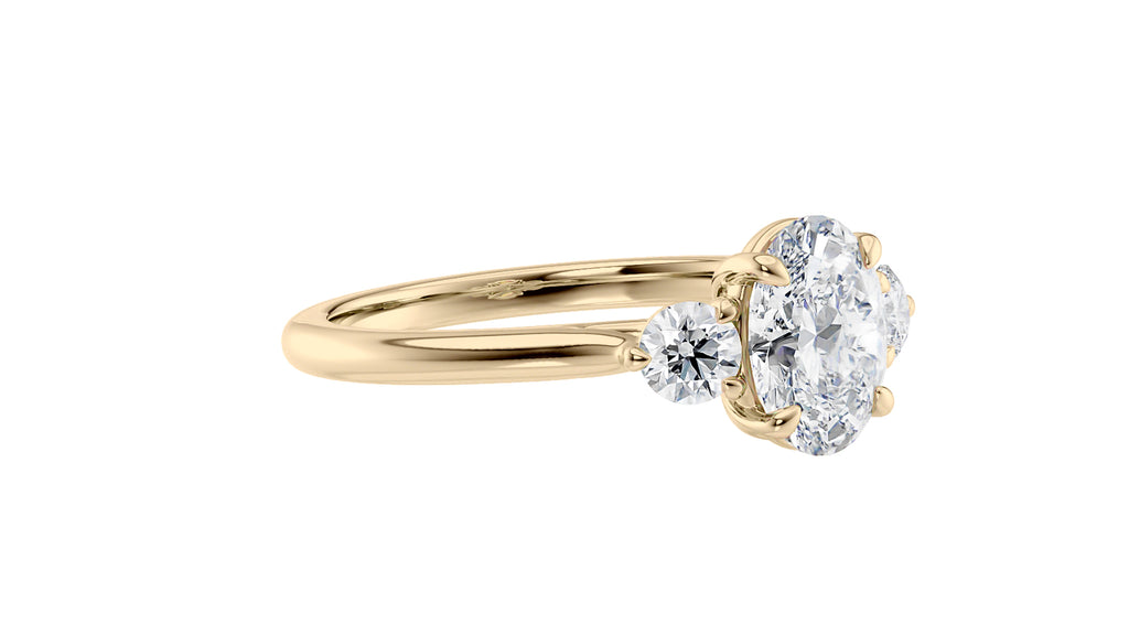 Oval Classic 3 Stone Diamond Engagement Ring