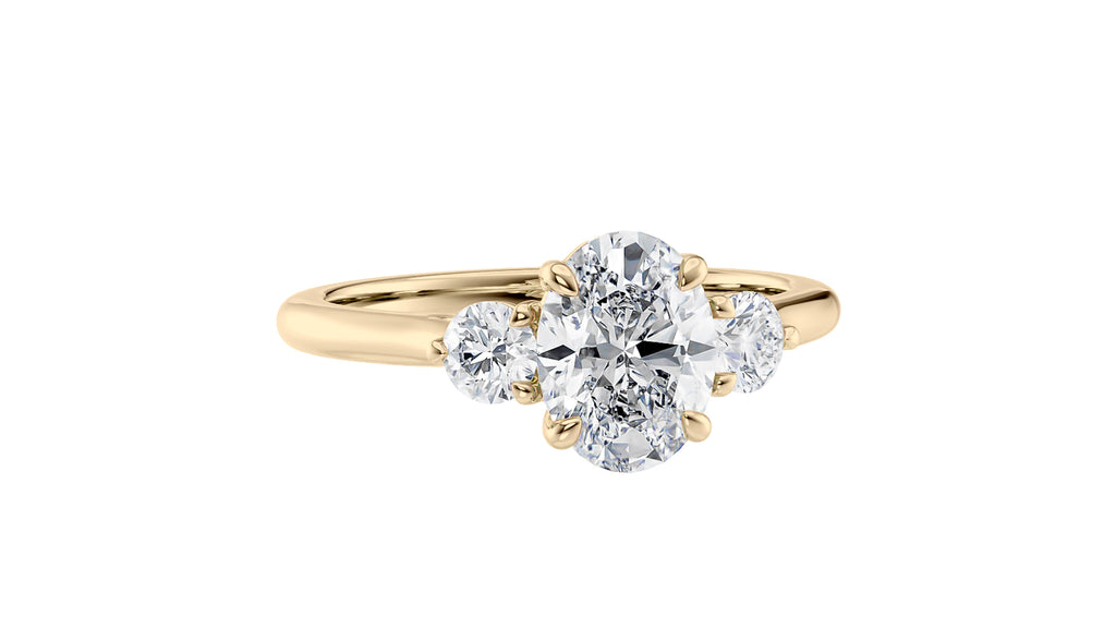 Oval Classic 3 Stone Diamond Engagement Ring