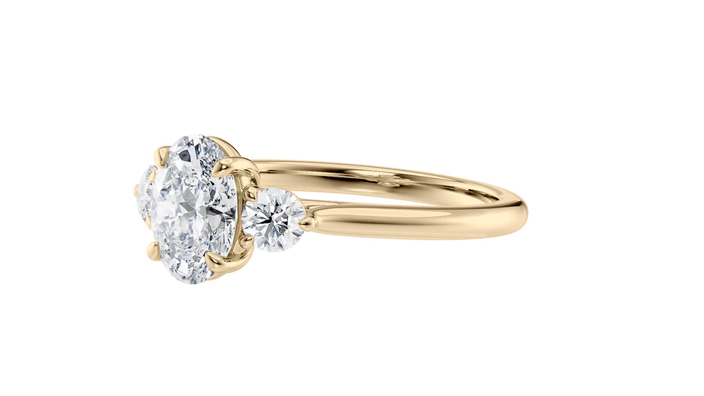 Oval Classic 3 Stone Diamond Engagement Ring