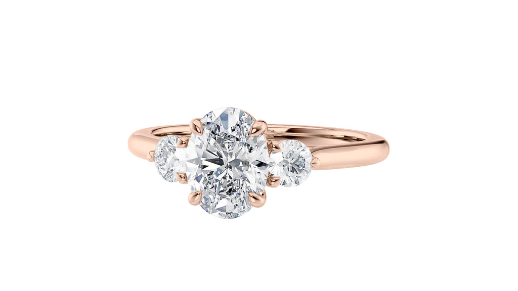 Oval Classic 3 Stone Diamond Engagement Ring