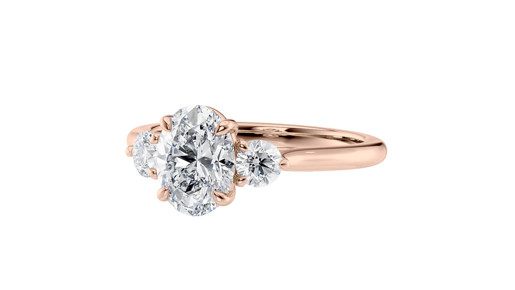 Oval Classic 3 Stone Diamond Engagement Ring