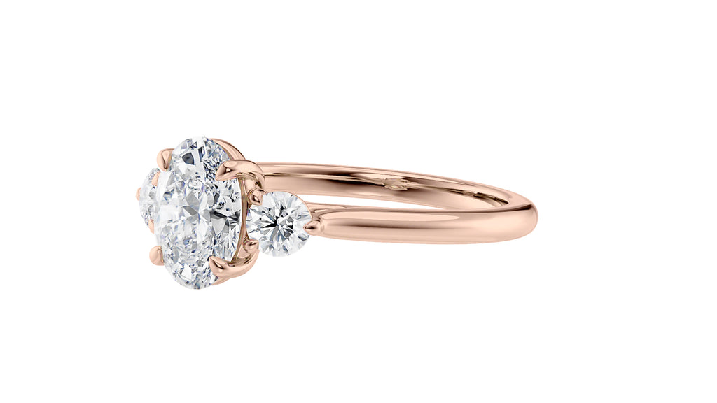 Oval Classic 3 Stone Diamond Engagement Ring