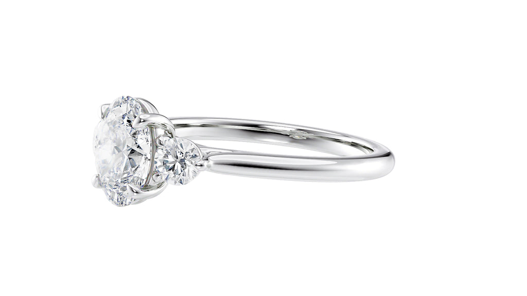 Oval Classic 3 Stone Diamond Engagement Ring