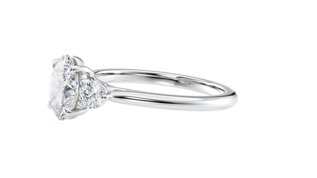 Oval Classic 3 Stone Diamond Engagement Ring