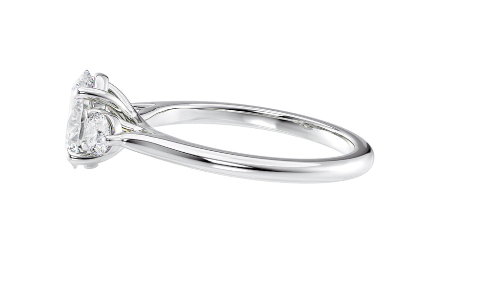 Oval Classic 3 Stone Diamond Engagement Ring