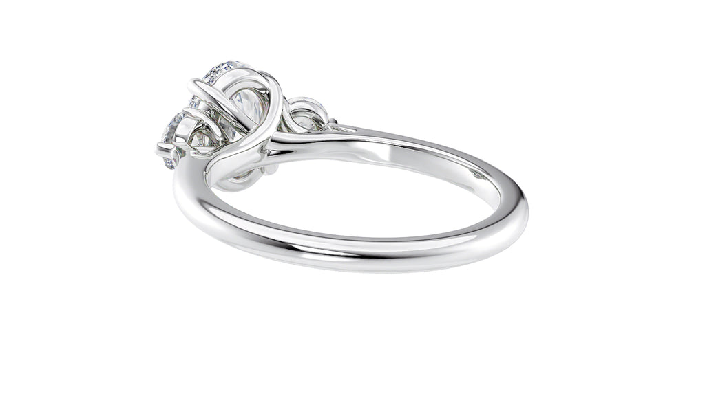 Oval Classic 3 Stone Diamond Engagement Ring