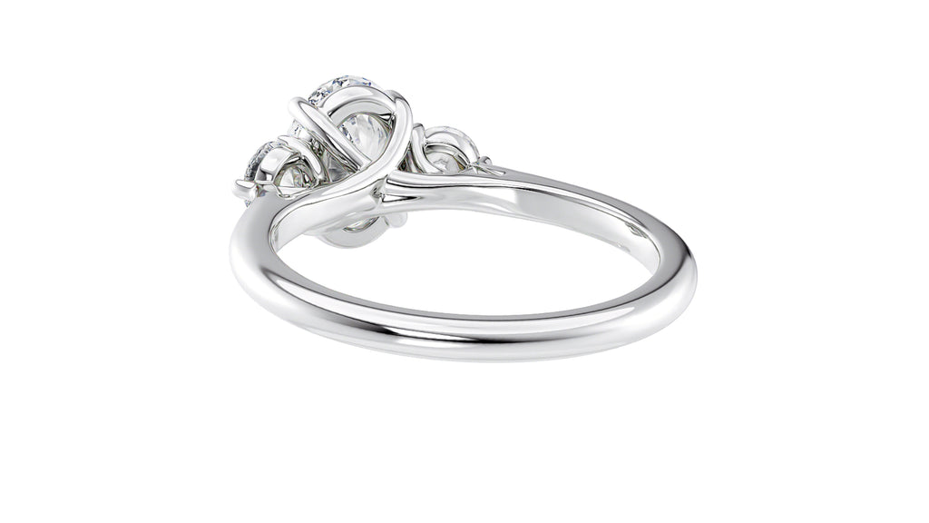 Oval Classic 3 Stone Diamond Engagement Ring