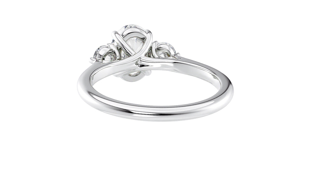 Oval Classic 3 Stone Diamond Engagement Ring