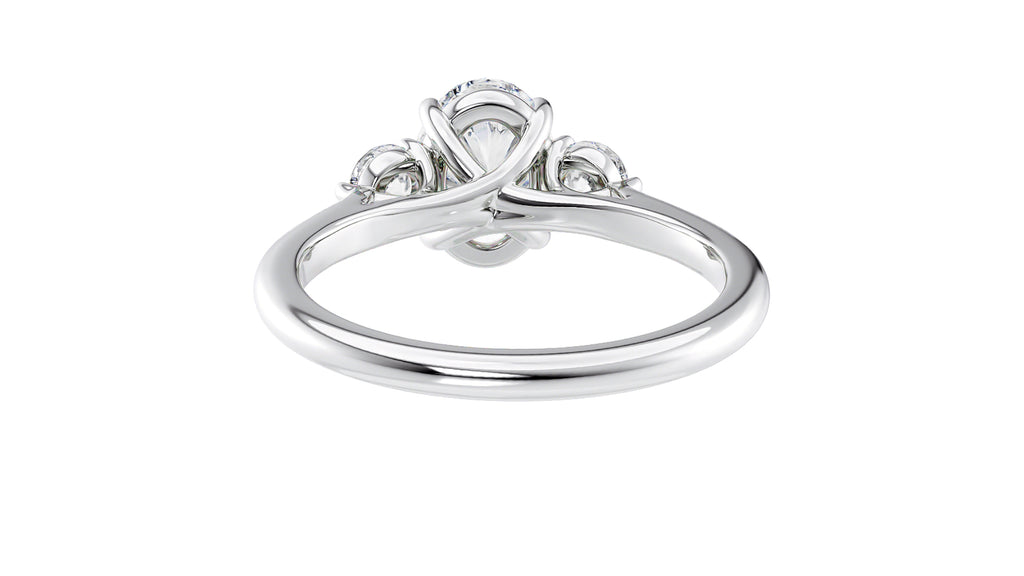 Oval Classic 3 Stone Diamond Engagement Ring