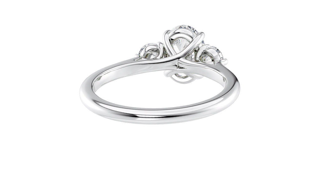Oval Classic 3 Stone Diamond Engagement Ring