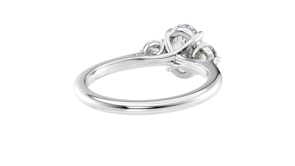 Oval Classic 3 Stone Diamond Engagement Ring
