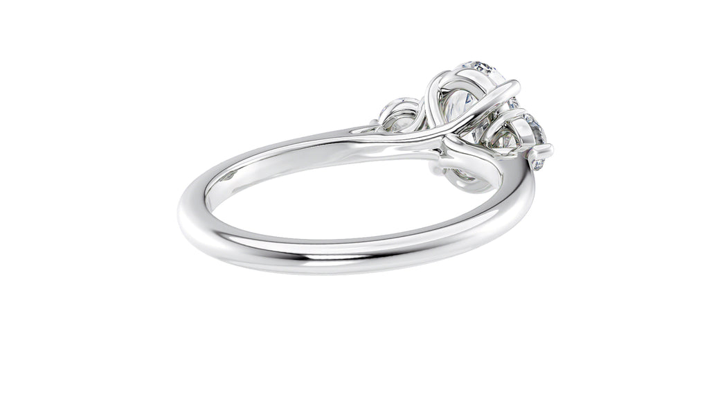 Oval Classic 3 Stone Diamond Engagement Ring