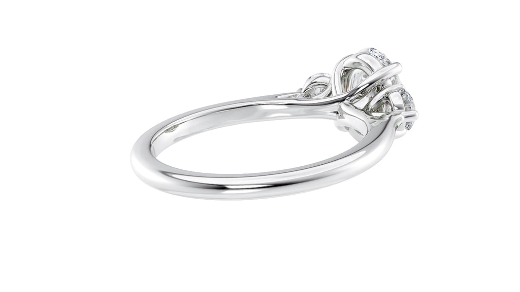 Oval Classic 3 Stone Diamond Engagement Ring