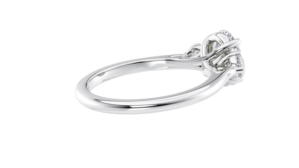 Oval Classic 3 Stone Diamond Engagement Ring