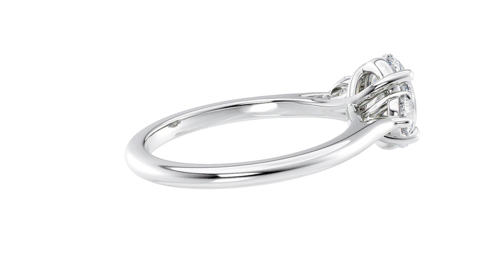 Oval Classic 3 Stone Diamond Engagement Ring