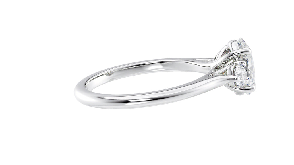 Oval Classic 3 Stone Diamond Engagement Ring