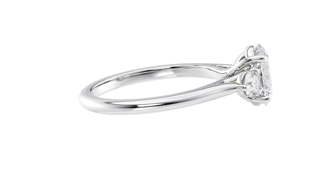 Oval Classic 3 Stone Diamond Engagement Ring