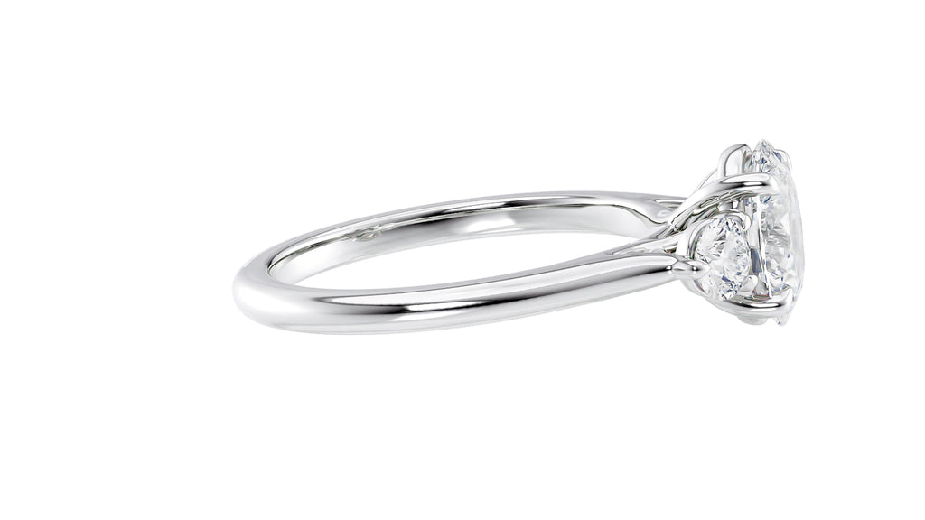 Oval Classic 3 Stone Diamond Engagement Ring