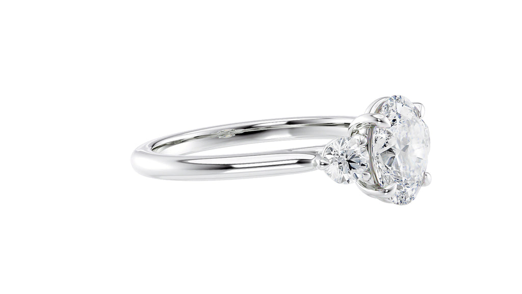 Oval Classic 3 Stone Diamond Engagement Ring