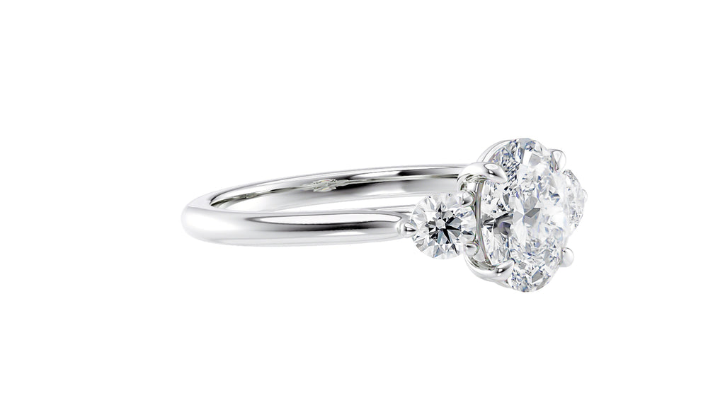 Oval Classic 3 Stone Diamond Engagement Ring