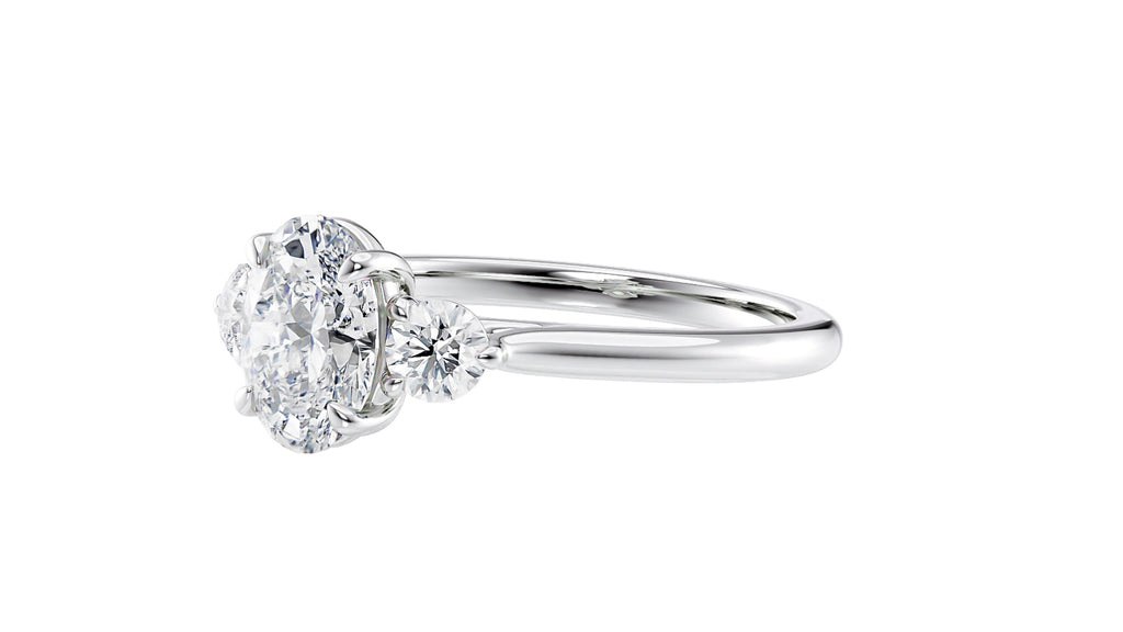 Oval Classic 3 Stone Diamond Engagement Ring