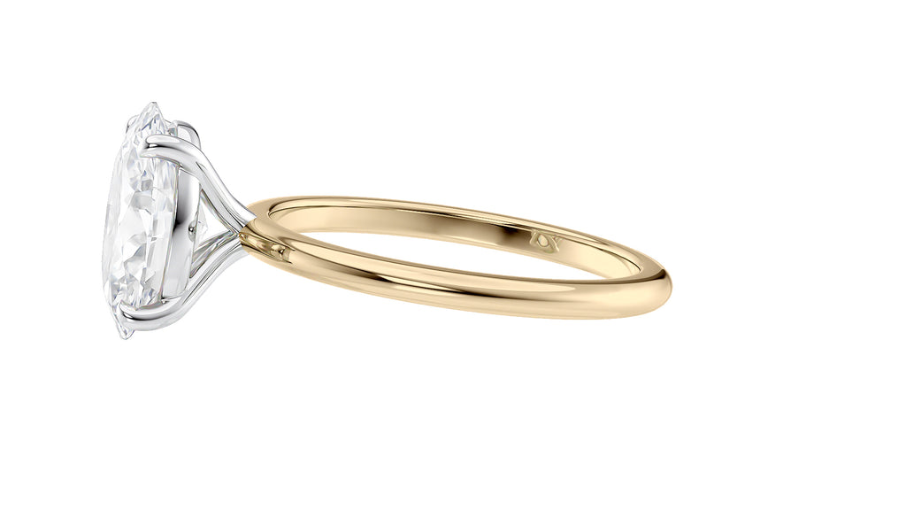 Oval Solitaire Slim Band Diamond Engagement Ring