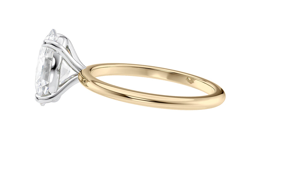 Oval Solitaire Slim Band Diamond Engagement Ring